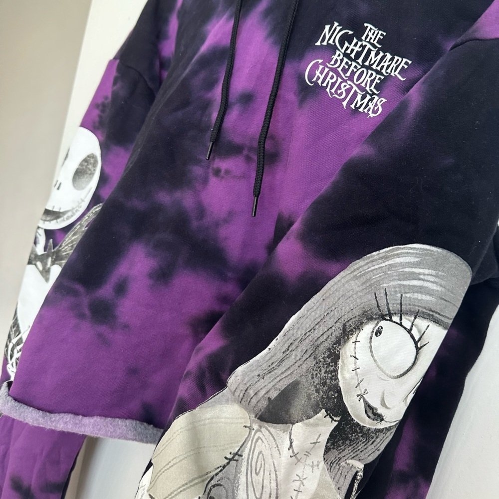 Nightmare Before Christmas cropped tie dye hoodie
